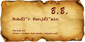 Bobár Benjámin névjegykártya