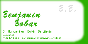 benjamin bobar business card