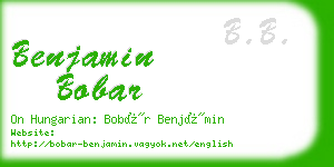 benjamin bobar business card